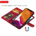 thumbnail image 5 of Allytech iPhone 13 Case Wallet, Premium PU Leather Detachable Magntic Back Cover Shell Shockproof Protective Kickstand Cards Holder Wallet Cover for Apple iPhone 13 6.1", Red, 5 of 8