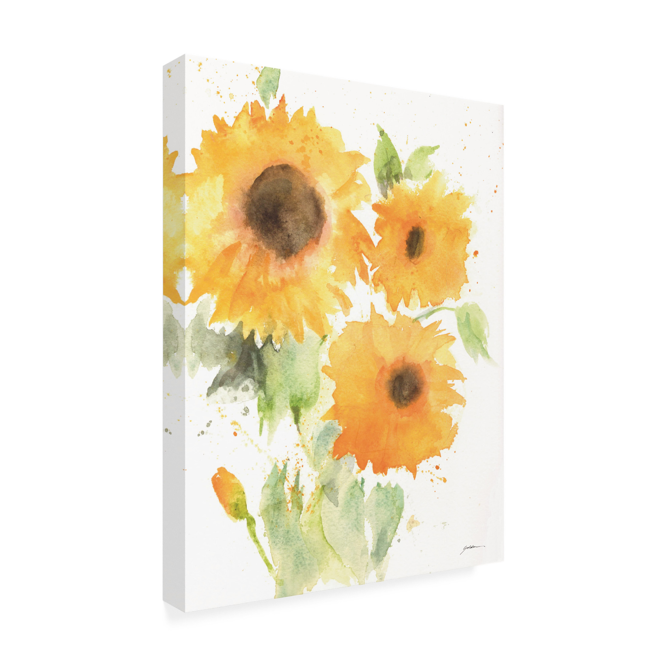 Canvas Wall Art - Sheila Golden 'Sunflower Summer' Wall Art for Living Room, Bedroom, or Office Décor by Trademark Fine Art - 35 x 47 Inches