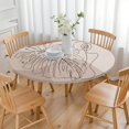 thumbnail image 3 of Brown Boho Line Art Plant Pattern Round Fitted Tablecloth with Elastic Edge,Dining Table Cover Waterproof,Outdoor Round Tablecloth for Camping,Dining,Indoor and Outdoor, 3 of 7