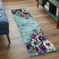 thumbnail image 5 of Retro Flower Kitchen Runner Rug 2x6 Washable Runners for Hallway Non Slip Blue Walls Mottled Vintage Country Farm Large Area Rug Indoor Floor Carpet for Bathroom Laundry Entryway Bedroom Living Room, 5 of 8