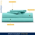 thumbnail image 2 of HNB Store 1000 TC Egyptian Cotton Full XL Bed Sheet Set Include's - 15" inch Deep Fitted Sheet | 1 Flat Sheet | 2 Pillowcases | Aqua Green, 2 of 7
