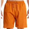 thumbnail image 4 of QATAINLAV Men's Big and Tall Swim Trunks with Pockets Summer Casual Drawstring Quick Dry Beach Shorts Above Knee Swimwear Bathing Suits Brown XXL Mother's Day Gifts, 4 of 5