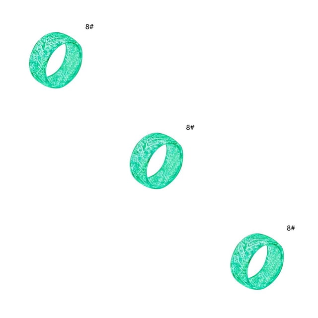 Qarigey Anillo unisex que brilla en la oscuridad Anillo de acrílico Luminoso Noche que brilla intensamente Joyería de mano Regalo de vacaciones, Verde Type1 NO1 Qarigey CBP152945
