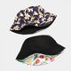 thumbnail image 4 of Lindo sombrero de cubo sombreros de pescador de playa para mujer, ropa de doble cara reversible Feliz Sencillez, 4 of 5