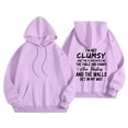 thumbnail image 6 of Womens Hooded Sweatshirts Long Sleeve Letter Printed Hoodies Crew Neck Cute Pullover Relaxed Fit Tops with Pocket, 6 of 6