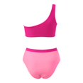 thumbnail image 4 of Gibobby Trajes de Natación para Mujer Traje de baño de un hombro para mujer Bikini de talle con patchwork de color sólido caramelo(Rosa caliente,G), 4 of 4