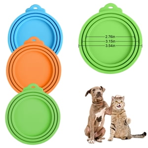 EEEkit 3-Piece Silicone Pet Food Can Covers, Universal Fit