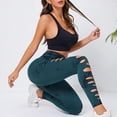 thumbnail image 3 of MKLEKYY Pantalones deportivos para mujer, mallas de compresión para mujer con material absorbente para entrenamiento, running, yoga y fitness., 3 of 4