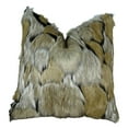 thumbnail image 5 of Thomas Collection Taupe Black Ivory Fox Faux Fur Throw Pillow - 17484, 5 of 5