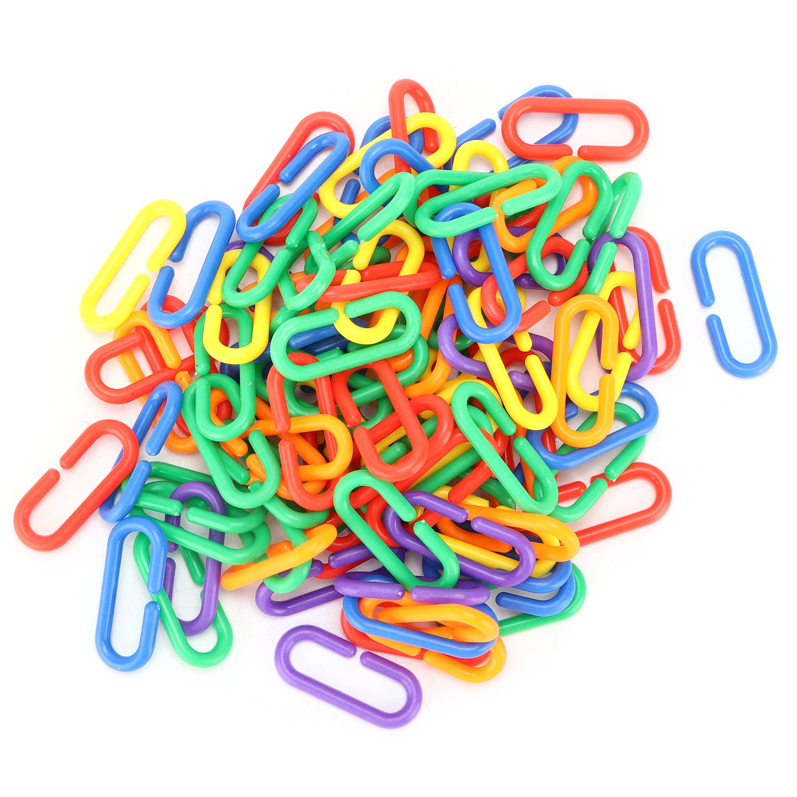 100 Plastic C-Clips (Choose Color) Chain Links Sugar Glider Bird Toy Parts