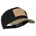 thumbnail image 5 of Desert American Flag Patched Two Tone High Cap - Khaki Black OSFM, 5 of 5