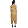 thumbnail image 4 of Moomaya Ensemble Kurta et Pantalon Sans Manches Imprimés pour Femmes Peter Pan, Ensemble Ethnique 2 Pcs, 4 of 6