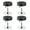 Black, variant on SONGMY 4 PCS PU Leather Vanity Stool, White Adjustable Height Swivel Makeup Chair