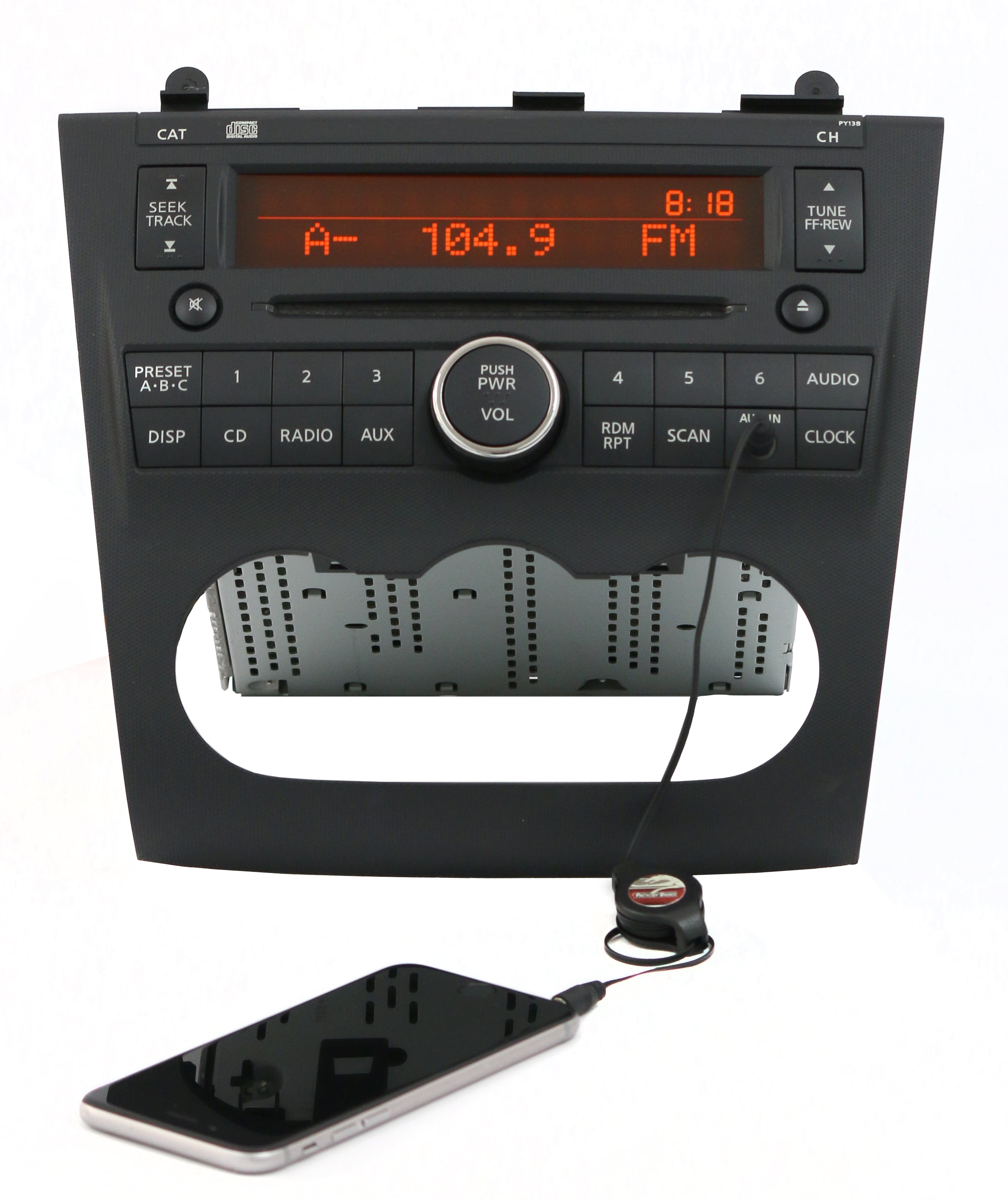 Restored Nissan Altima 2007-2009 AM FM Single CD Radio w Aux Input 28185JA000 Face PY13B (Refurbished)