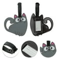 thumbnail image 3 of Unique Bargains 1 Pc Cat Pattern Luggage Tag for Travelling Deep Gray, 3 of 5