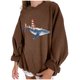 thumbnail image 5 of Sudadera extragrande de lana de manga larga con cuello redondo y estampado de océano salvaje para mujer Fridja fhghd237, 5 of 9