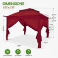 thumbnail image 4 of COOS BAY 11x11 Pop-up Instant Gazebo Tent with 4 Sidewalls Outdoor Canopy Shelter,Red, 4 of 7