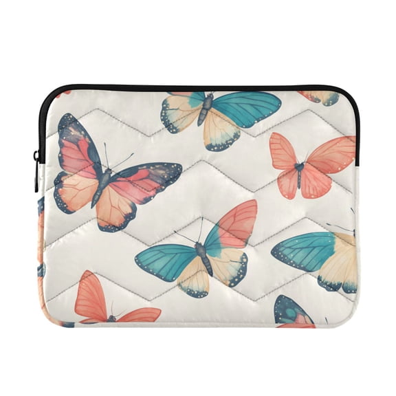 FORMRS 13-13.3 inch Laptop Sleeve Case Soft Carrying Quilted Computer Bag Cover, Colorful Butterflies