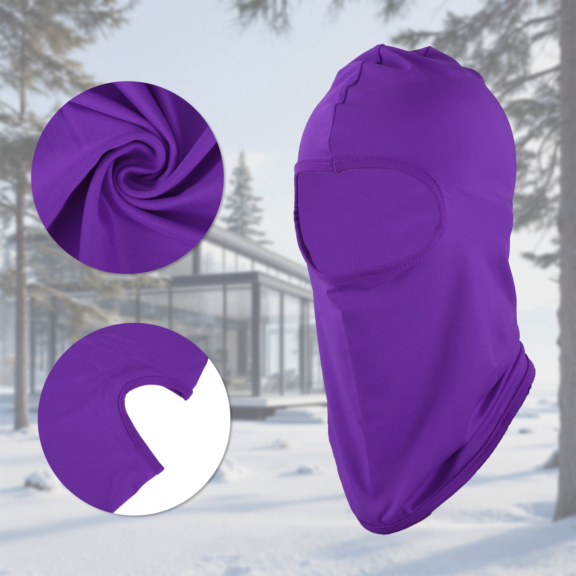 Unique Bargains Ice Silk Solid Color Balaclava Face Mask 1 Pc Purple