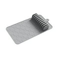 thumbnail image 4 of Bandeja de silicona para guardar cuchillos, soporte para cuchillos, tapete de almacenamiento, bloque de cuchillos antideslizante multifuncional, organizador de cuchillos para cajones y hogar. Gris, 4 of 7