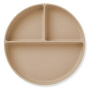 Silicone Divided Suction Plate (Oatmeal)