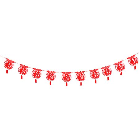 

Chinese New Year Traditional for Banner DIY Non-woven Lucky Hanging Flag Ceiling Decorations Bunting Garland Party Favors Supplies for Shops Restaurant Home