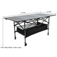 thumbnail image 4 of Camping Table with Carry Bag, Folding Camping Table with Storage, Carbon Steel Roll up Table with Adjustable Height, Portable Picnic Table for Outdoor Camping Travel Backyard BBQ Patio Beach, 4 of 13