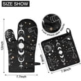 thumbnail image 6 of Black Gothic Sun Moon Hand Pattern Kitchen Oven Mitt and Pot Holder Sets 2 Pcs for Baking, Cooking and Grilling, Heat Resistant Up To 392 °F, 6 of 7