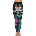 thumbnail image 2 of Giraffe Tropical Floral Print Art Leggings Legging Gym Gym Pants Gym Clothing Womens Leggings, 2 of 6