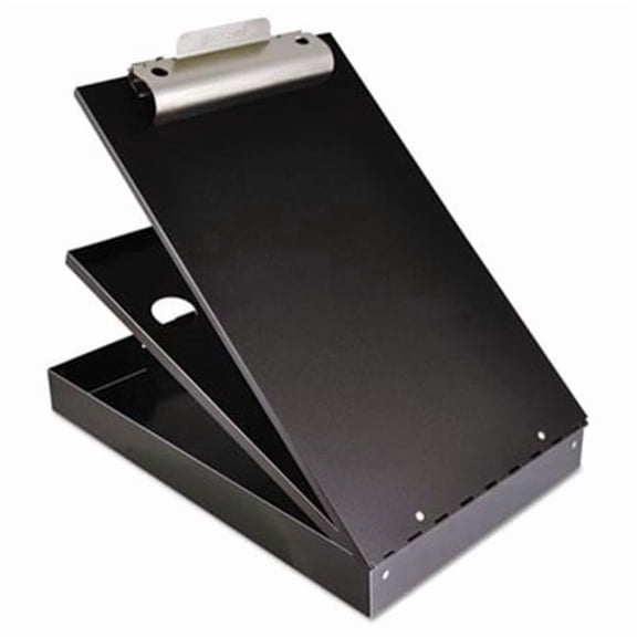 Saunders  Cruiser Mate Aluminum Storage Clipboard- 1 in. Capacity- Holds 8.5 x 12- Black