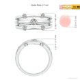 thumbnail image 6 of ANGARA Natural Triple Row Dotted Diamond Orbit Ring in 14K White Gold for Women (Size-3.7mm| Color-K| Clarity-I3) | April Birthstone, Anniversary, Jewelry Gift for Women | Natural Diamond Ring, 6 of 10