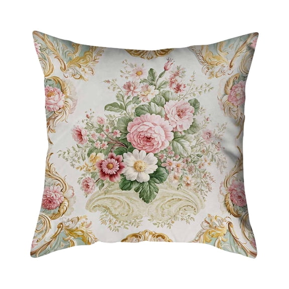 Flower Pillowcase with Hidden Zipper, Soft Decorative Cushion Cover for Home, Bedroom, Living Room, Office, Great Gift for Women, , and Lovers