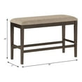 thumbnail image 5 of Pemberly Row Contemporary Counter Height Wood Bench in Brown, 5 of 5