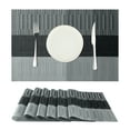 thumbnail image 2 of Unique Bargains Placemats Set of 6, Heat-Resistant Placemat, Polyvinyl Chloride Place Mats Silver Grey 18x12 inch, 2 of 6