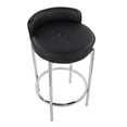 thumbnail image 3 of LumiSource Chrome, Black PU Chloe Counter Stool - Set of 2, 3 of 8