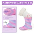 thumbnail image 3 of FUNCOO PLUS Girls Light Up Rain Boots Toddler Kids Warm Lined Winter Boots, Pink&purple, Little Kid Size 11, 3 of 6