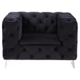 thumbnail image 3 of ACME Phifina Button Tufted Velvet Upholstery Chair in Black, 3 of 7