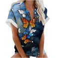 thumbnail image 1 of Blusa con Estampado floral OAVQHLG3B Store manga corta cuello en V para mujer, 1 of 4