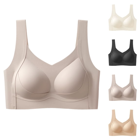 Bixock Women's Wireless Bras Seamless Solid Color Tank Top Built In Fixe Full Support Breathable Soft Fabric for Daily Activities Bra