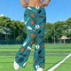 thumbnail image 2 of Pantalones de Yoga de Piernas Anchas para Mujeres Pantalones de Flare de Impresión No Estructurada Suelta Casual Pequeña para Deportes Fitness Pantalones de Yoga de Piernas Anchas Largas para Mujeres, 2 of 9