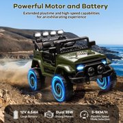 Licensed Toyota Land Cruiser 24V Ride-On Car for Kids – 2 Seater Electric Truck with Remote Control, 2WD/7WD Switchable Ride on Toys with Bluetooth, Music, LED Lights, Blue