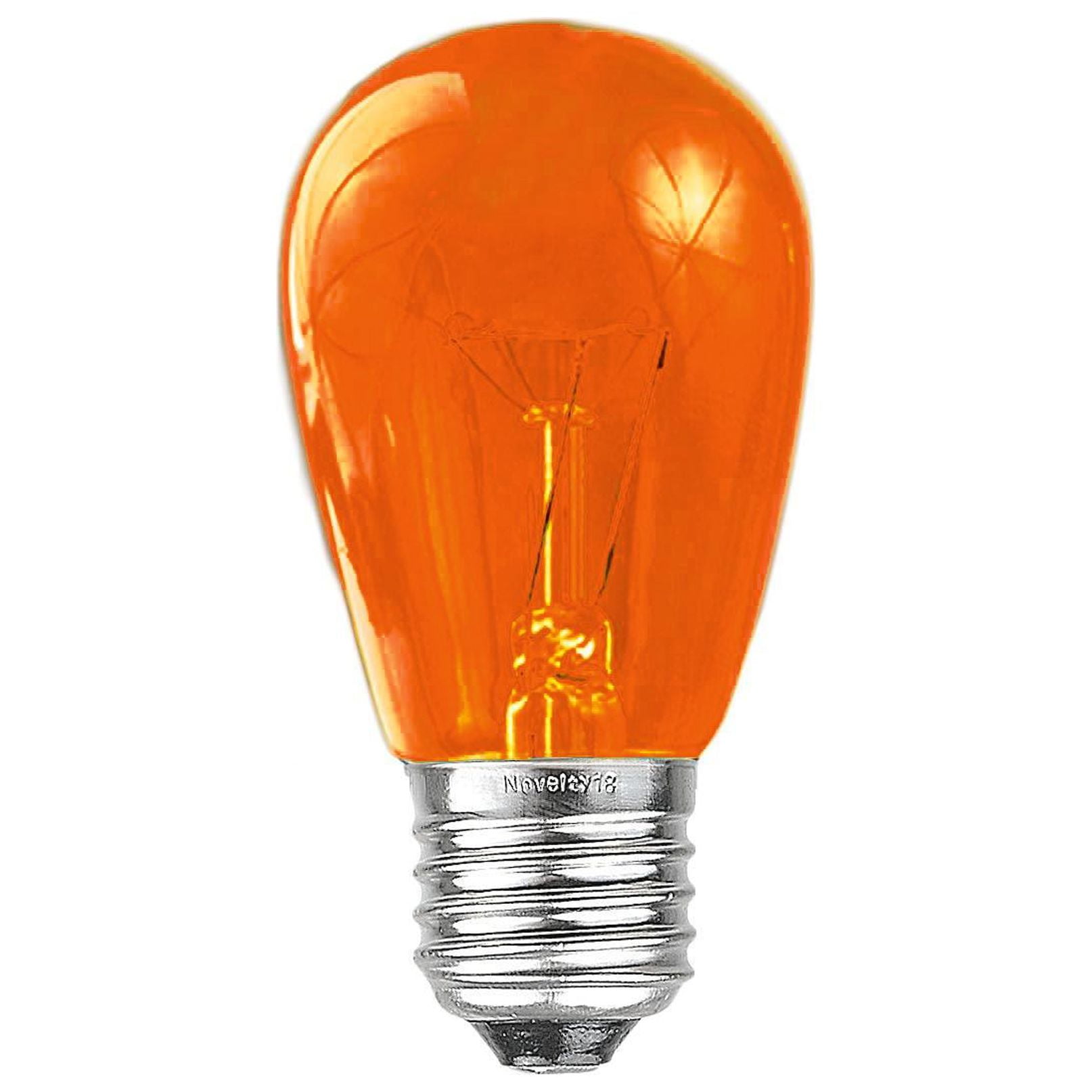 Novelty Lights Amber/Orange S14 Edison Hanging Outdoor String Light Replacement Bulbs E26 medium Base 11 Watt