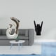 thumbnail image 2 of Estatua de delfín de cerámica, escultura blanca, estatua de gesto de roca, figura de resina, diseño abstracto único, ideal para vitrina de sala de est, 2 of 8