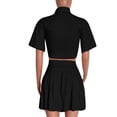 thumbnail image 4 of Womens Vacation Outfits Outfits for Women Clothing Set Female V-Neck Sleeveless Tops Pants Sets Cargo Pant Style S_200 Women's Tracksuits Black XL, 4 of 5