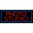 thumbnail image 1 of Red Photo Studio Blue Border LED Neon Sign 13 x 32 - inches, Clear Edge Cut Acrylic Backing, with Dimmer - Bright and Premium built indoor LED Neon Sign for art gallery, and exhibition., 1 of 7