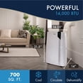 thumbnail image 2 of De'Longhi 14000 BTU - Aire acondicionado portátil, deshumidificador y ventilador + control remoto envolvente frío con sensor de control de temperatura integrado y modo silencioso, 700 pies cuadrados,, 2 of 5
