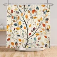 thumbnail image 4 of Tchckioa 72x78 Inch Waterproof Shower Curtain,Privacy Protection Hooks Bath Curtain for Bathtub(Colorful Leaves), 4 of 6