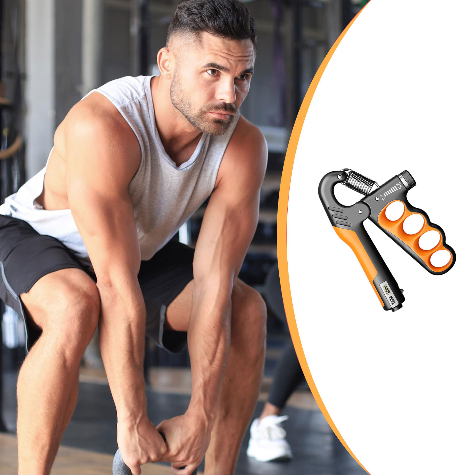 Adjustable Digital Counting Hand Grip Strengthener – 5-60kg Forearm Exerciser For Gym & Training