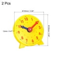thumbnail image 2 of Uxcell 4 inch Teaching Clock Tell Time Analog Demonstration Clock 24 Hour 2 Pointers, Yellow 2 Pack, 2 of 5
