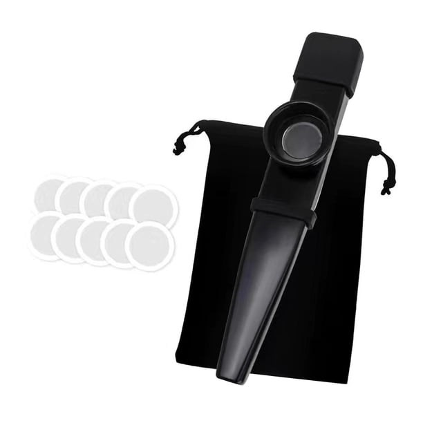 Kazoo - Instrumento musical de acompañamiento profesional de aleación de aluminio para niños Negro
